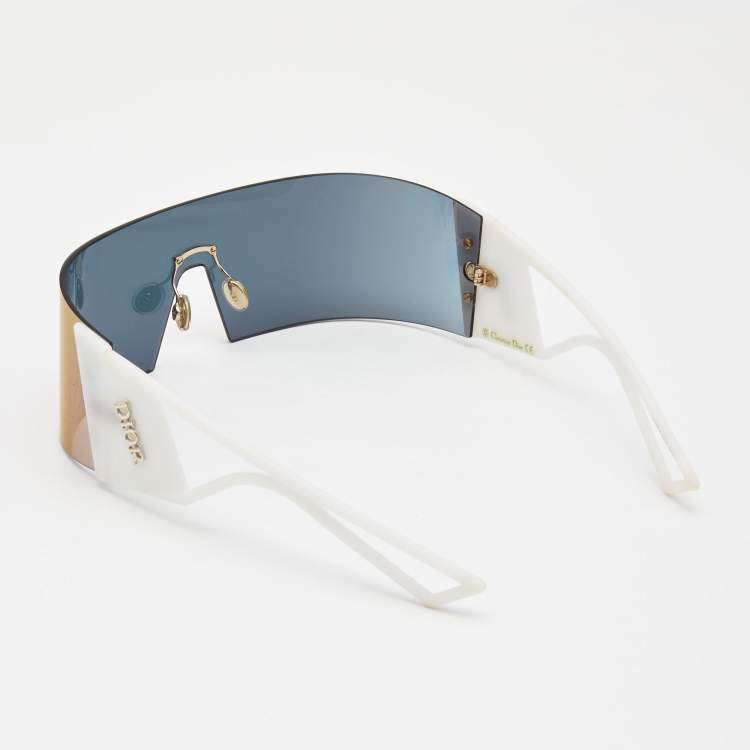 Pre Owned Dior White/Black 35JOJ Kaleidiorscopic Shield Sunglasses