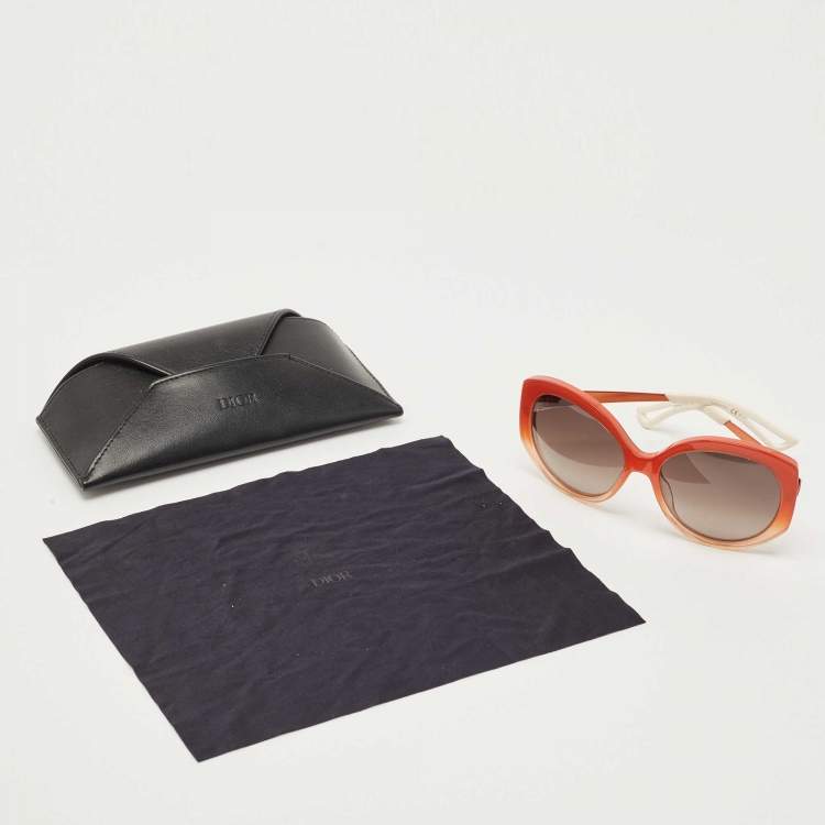 Pre Owned Dior Orange/White Gradient Extase1 Oversized Sunglasses