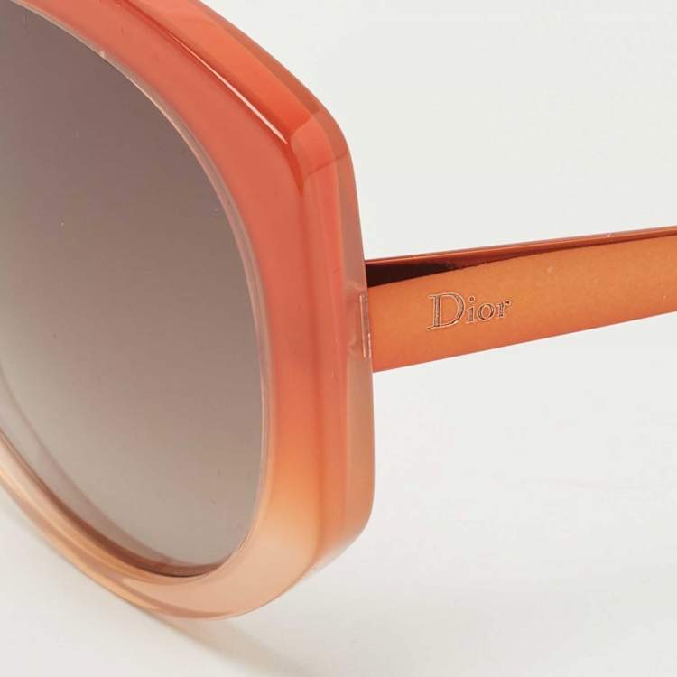 Pre Owned Dior Orange/White Gradient Extase1 Oversized Sunglasses