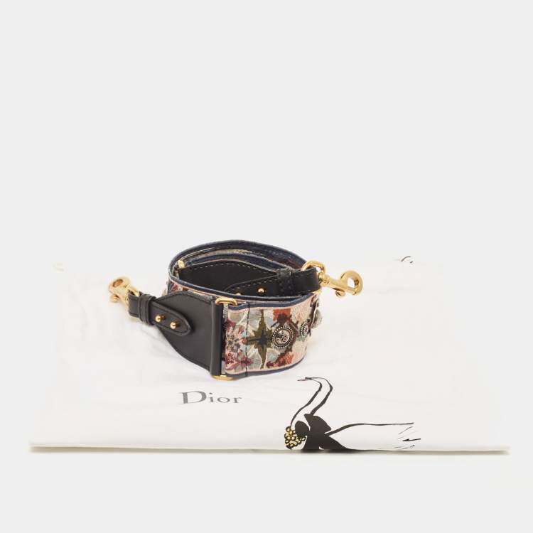 Pre Owned Dior Multicolor Canvas and Leather KaleiDiorscopic Studded Shoulder Bag Strap