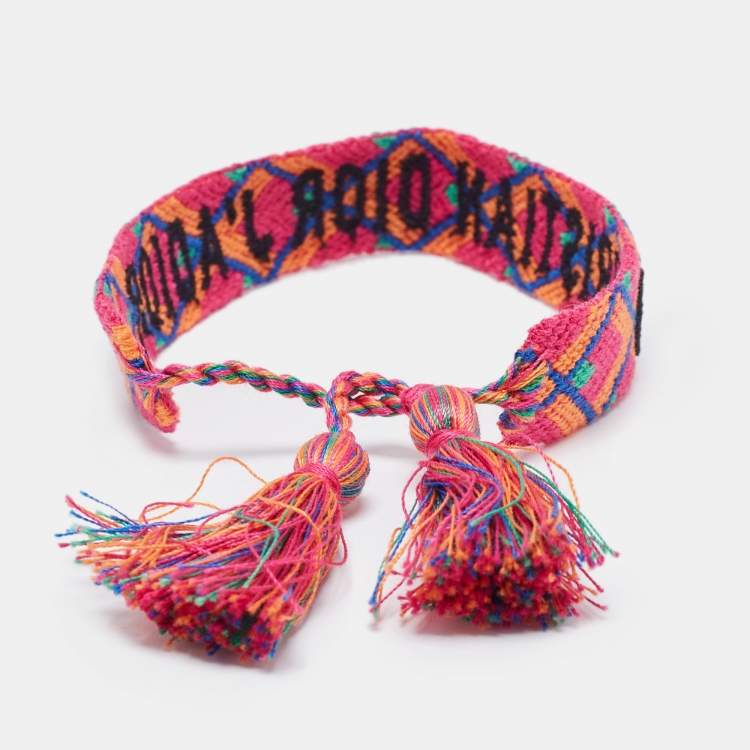 Pre Owned Dior J'Adior Multicolor Woven Fabric Adjustable Bracelet