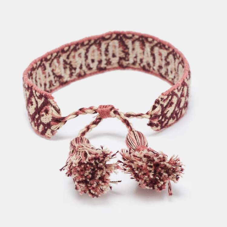 مملوكة مسبقًا Dior J'Adior Woven Fabric Adjustable Bracelet