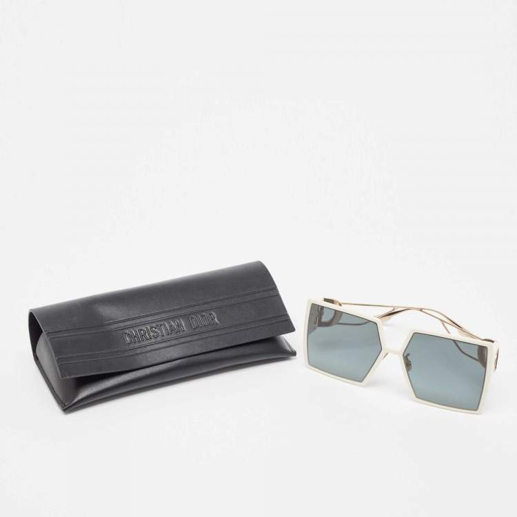 Pre Owned Dior White/Gold 30 Montaigne Square Sunglasses