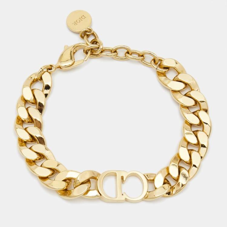 Christian Dior Danseuse Etoile CD Chain Bracelet Metal Gold 1710411