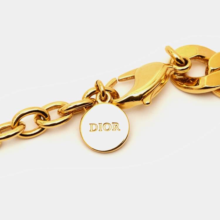 Pre Owned Dior 30 Montaigne Gold Tone Chain Link Choker Necklace