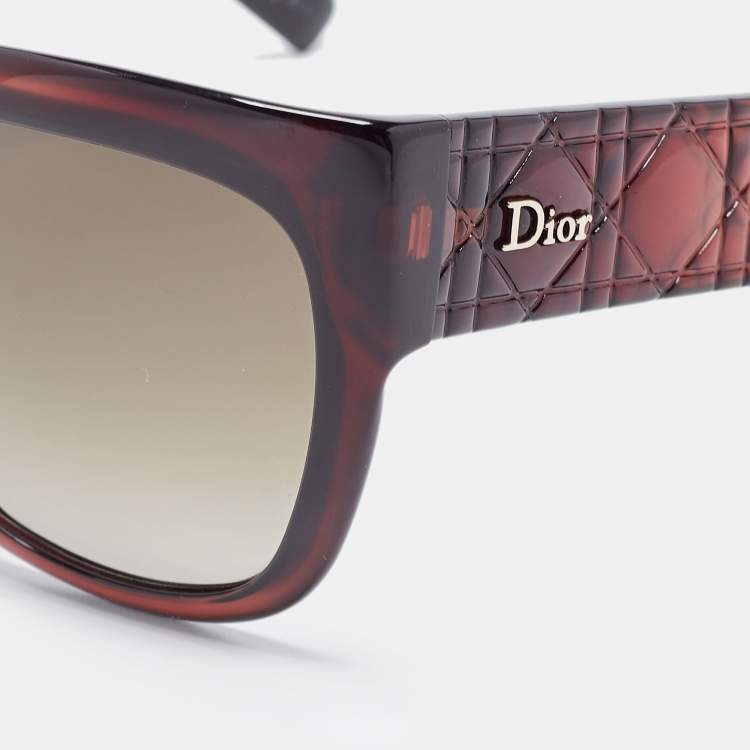 Pre Owned Dior Dark Burgundy Gradient Cannage My Dior3N Square Sunglasses