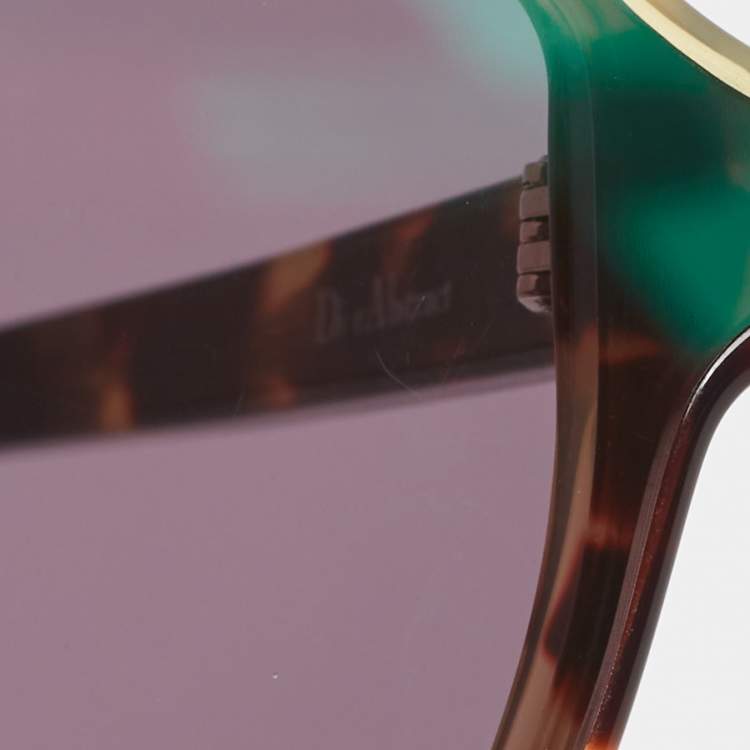 Pre Owned Dior Beige Tortoise Mirrored  Abstract Wayfarer Sunglasses