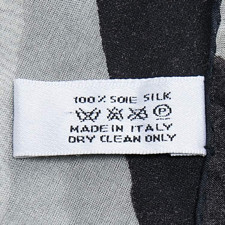 Pre Owned Dior Black & White Print Silk Stole