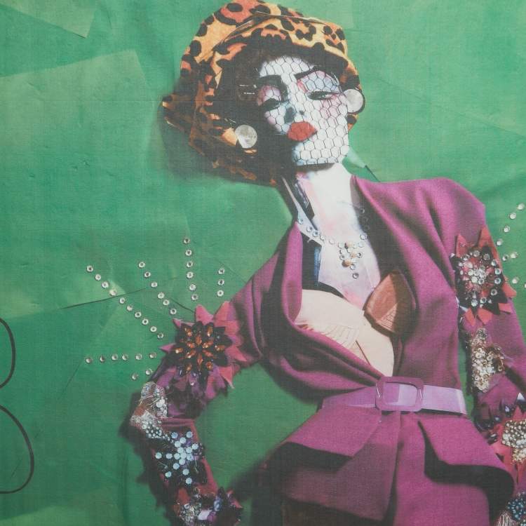 Pre Owned Dior Multicolor Print Silk Square Scarf