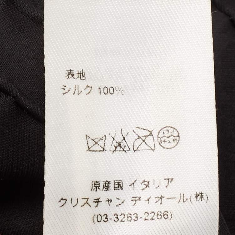 Pre Owned Christian Dior Black Micro Cannage Silk Chiffon Stole