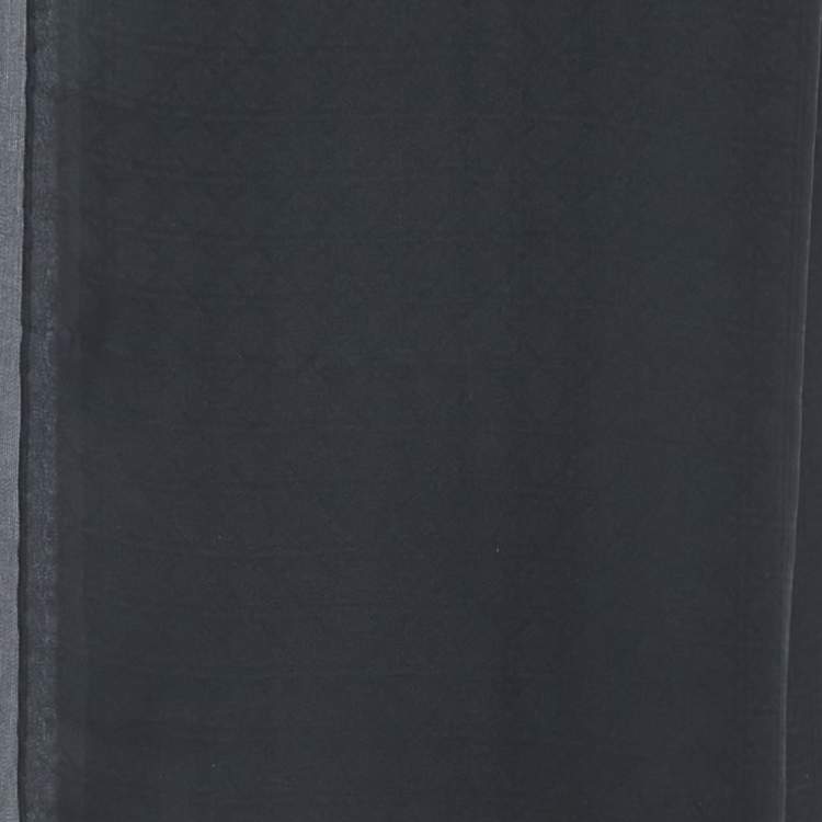 Pre Owned Christian Dior Black Micro Cannage Silk Chiffon Stole