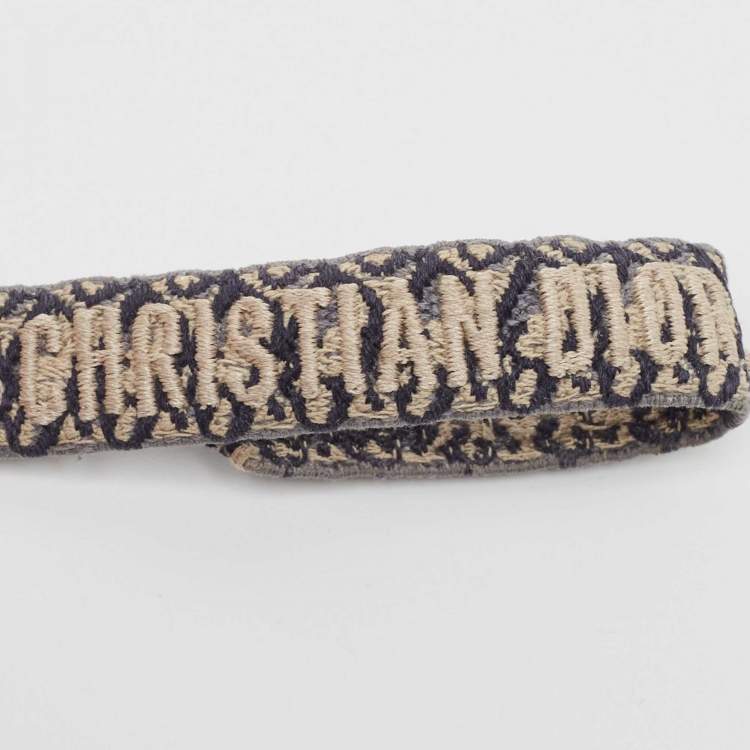 Pre Owned Dior Navy Blue J'Adior Embroidered Adjustable Bracelet
