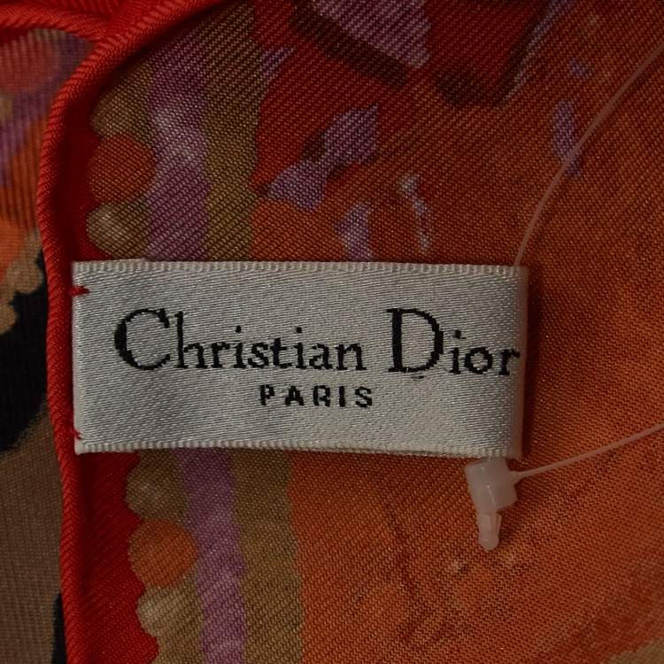 مملوكة مسبقًا Dior Multicolor Jewel & Animal Print Silk Scarf