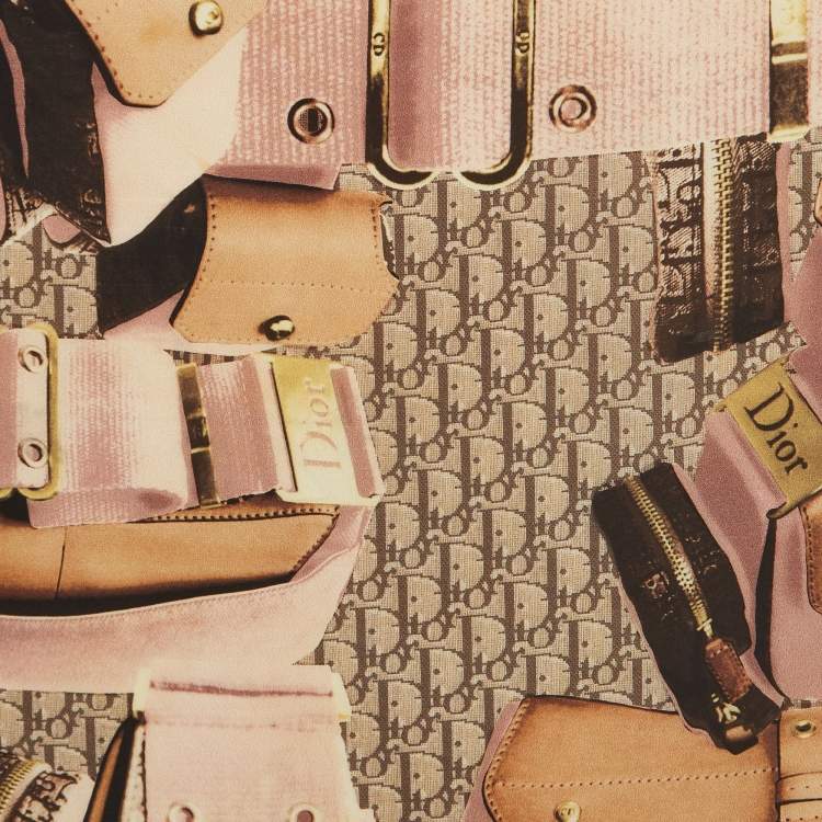 Pre Owned Dior Multicolor Oblique Printed Silk Square Scarf