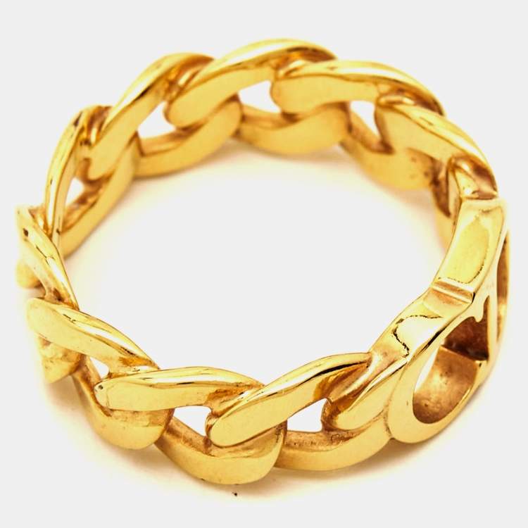 Pre Owned Dior Danseuse Étoile Gold Tone Ring Size 57