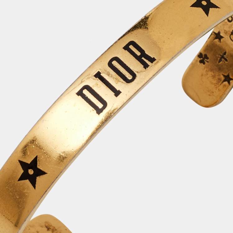 Pre Owned Dior Jadior Revolution Enamel Gold Tone Bracelet