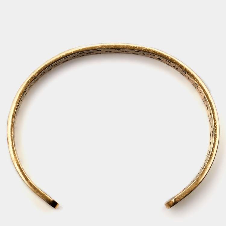 Pre Owned Dior Jadior Revolution Enamel Gold Tone Bracelet
