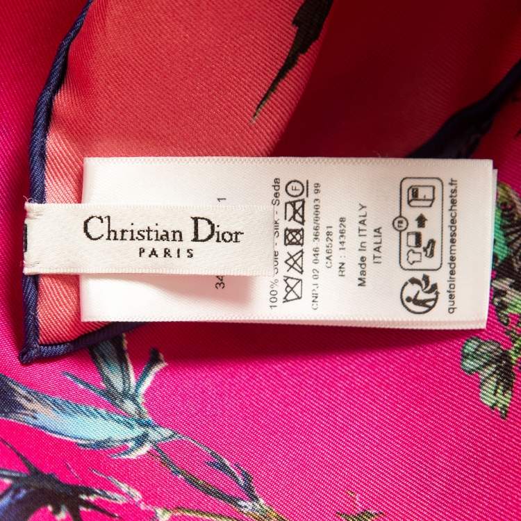 Pre Owned Dior Pink Print Silk D-Millefiori Square Scarf