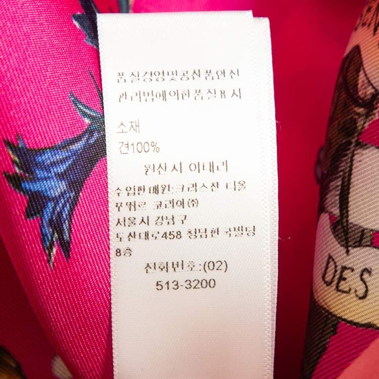 Pre Owned Dior Pink Print Silk D-Millefiori Square Scarf