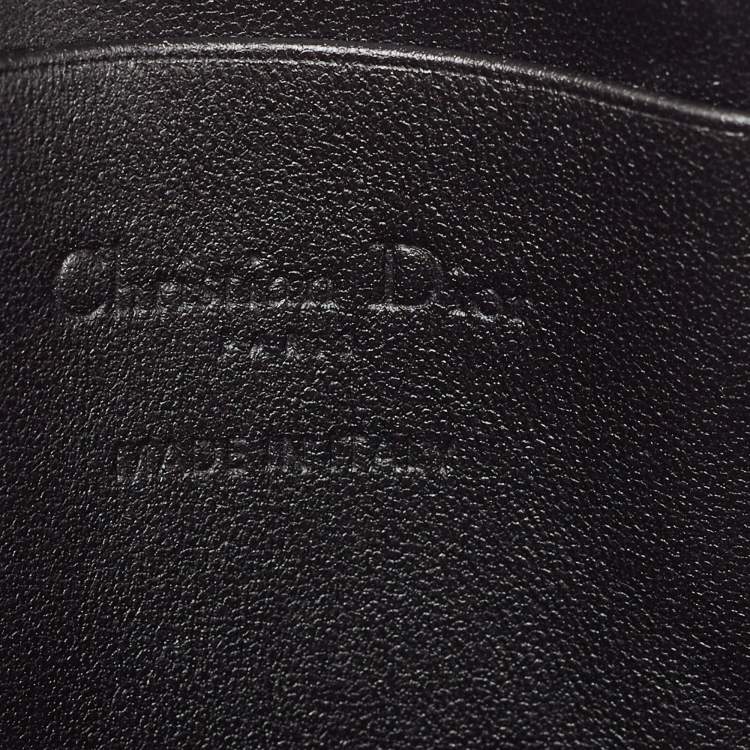 Pre Owned Dior Black Cannage Leather Lady Dior Chain Phone Holder 