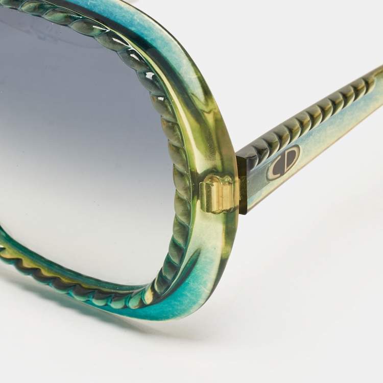 Pre Owned Dior Green/Golden Lady Dior Stud 086QT Sunglasses