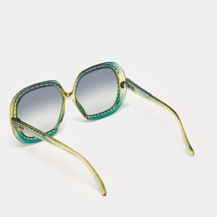Pre Owned Dior Green/Golden Lady Dior Stud 086QT Sunglasses