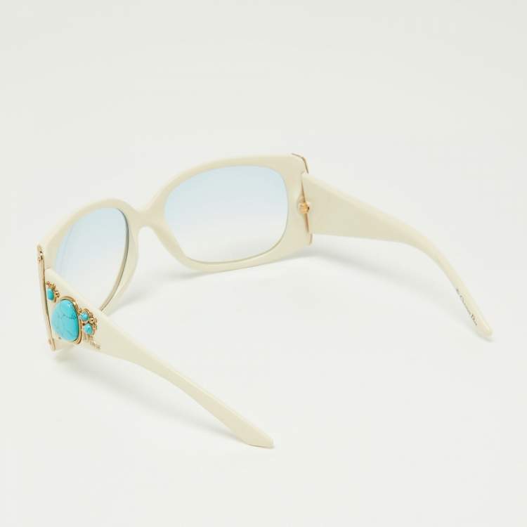 مملوكة مسبقًا Dior White/Grey Gradient Daiquidior N5A5M Rectangle Sunglasses