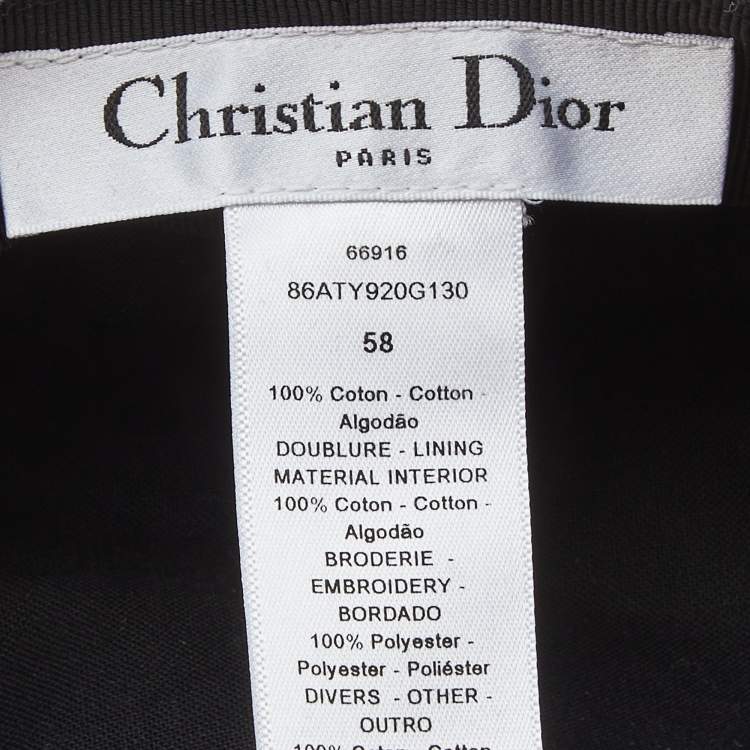 Pre Owned Dior Black Cotton Arty Mesh Veil Newsboy Cap Size 58