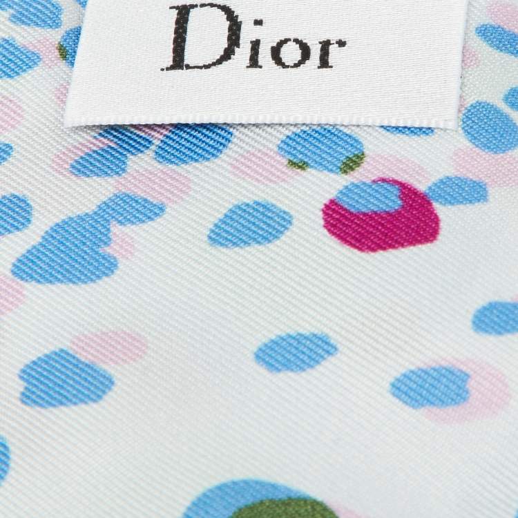 Pre Owned Dior Multicolor Dot Printed Silk Mitzah Scarf