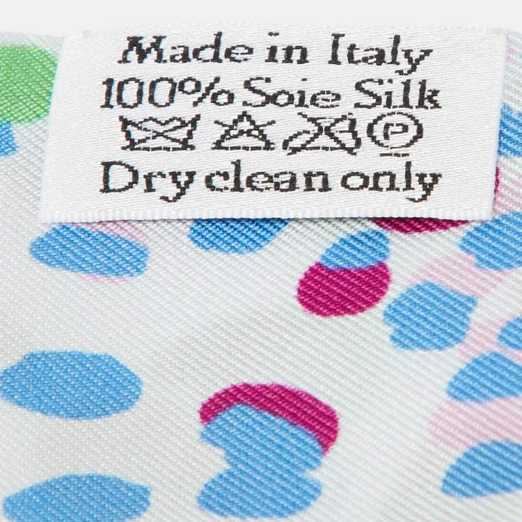 Pre Owned Dior Multicolor Dot Printed Silk Mitzah Scarf
