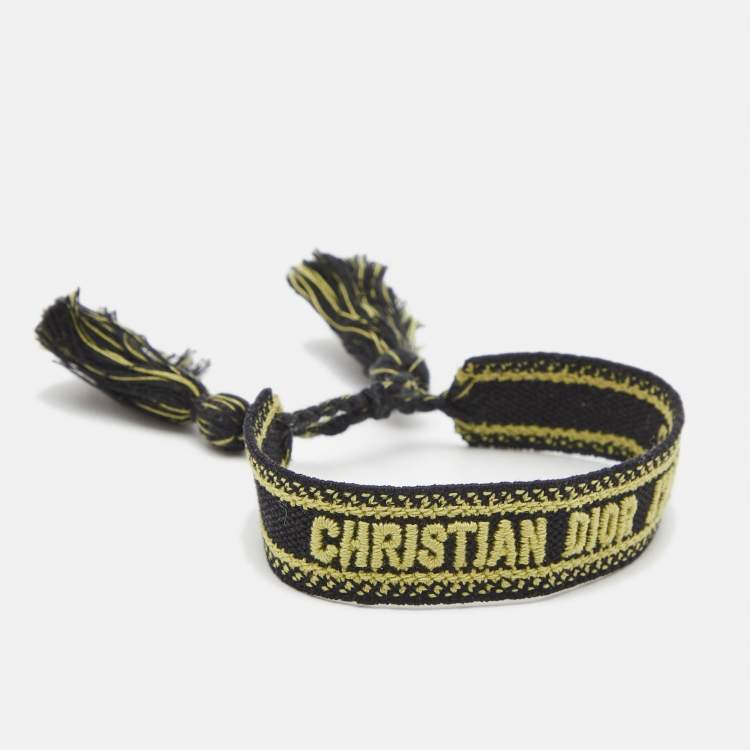 Pre Owned Dior J'adior Embroidered Woven Fabric Bracelet