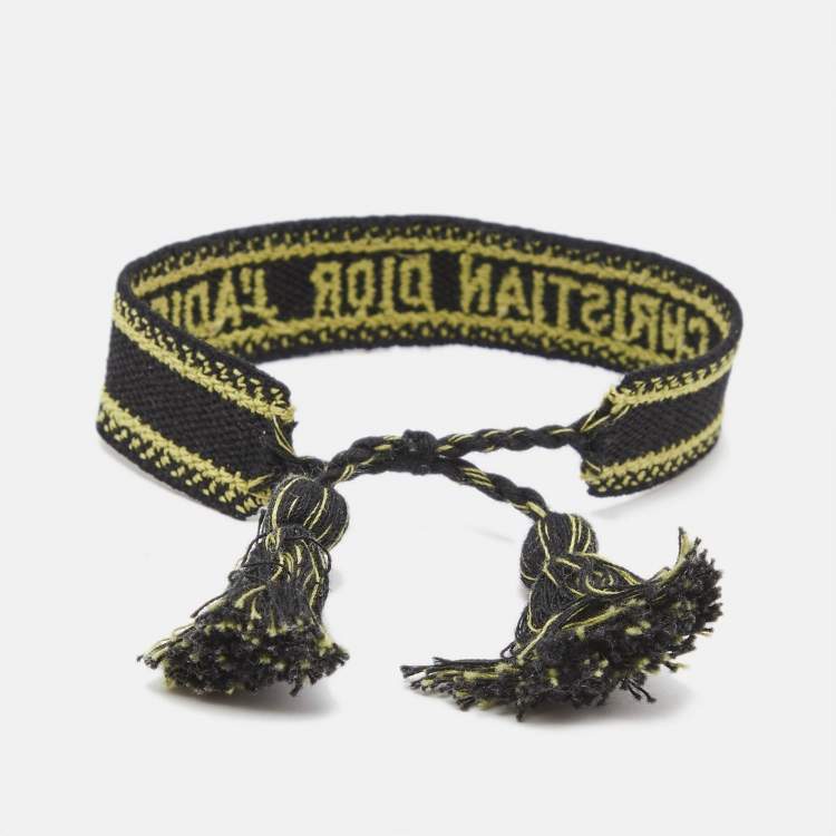 Pre Owned Dior J'adior Embroidered Woven Fabric Bracelet