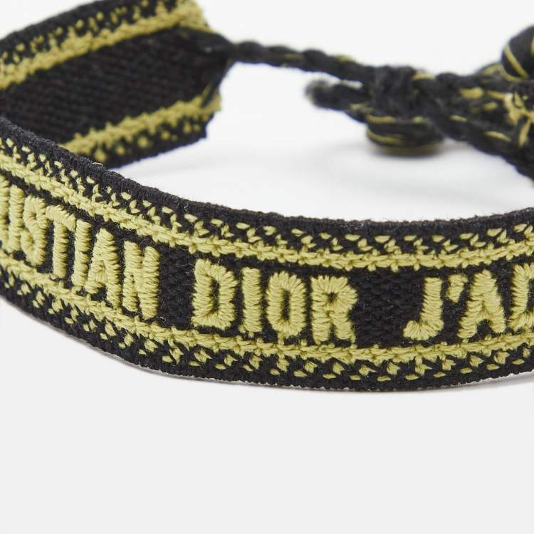 Pre Owned Dior J'adior Embroidered Woven Fabric Bracelet