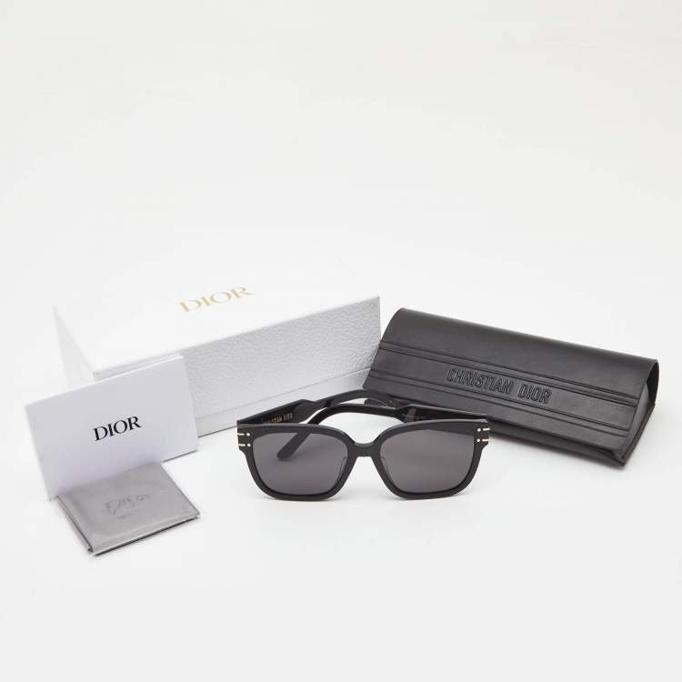 Pre Owned Dior Black /Gold Dior Signature S7F Square Sunglasses