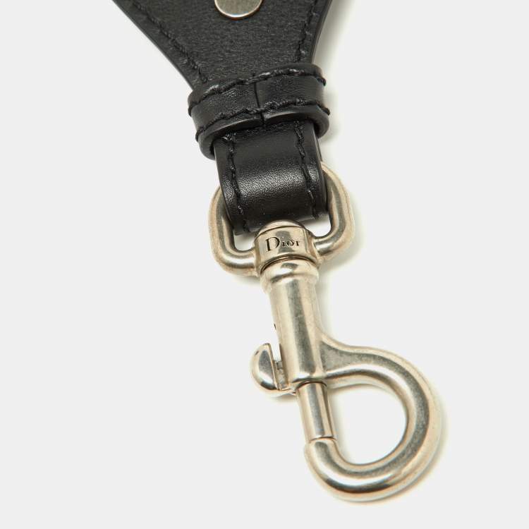 Pre Owned Dior Grey/White Canvas and Leather Shoulder Bag Strap