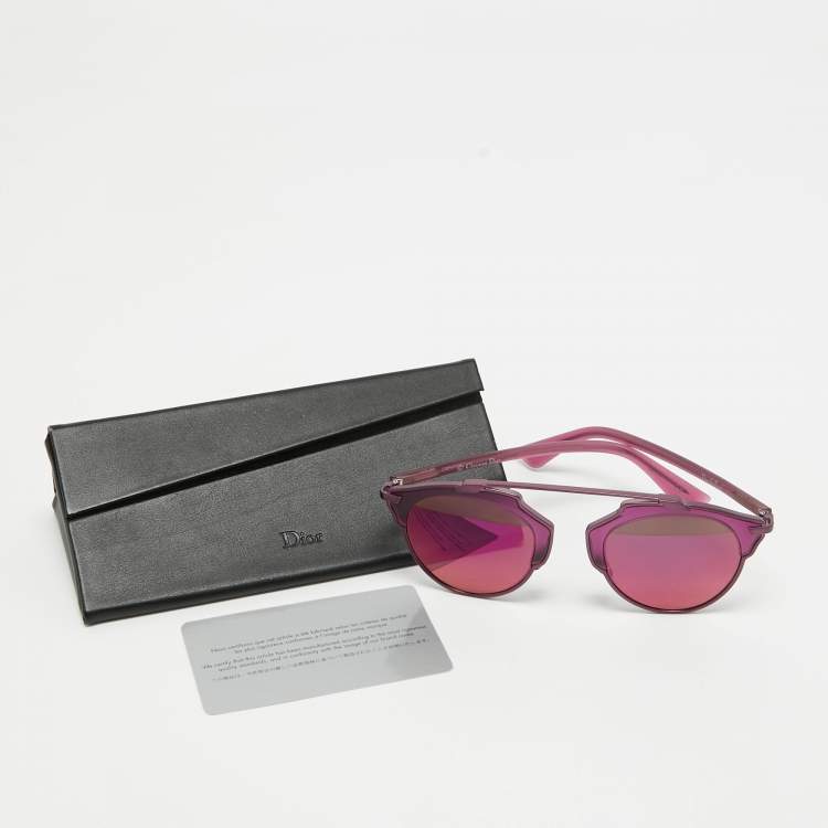 Pre Owned Dior Purple Mirrored RMTLZ Dior So Real Round Sunglasses