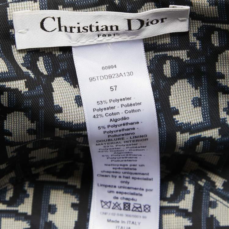 Pre Owned Christian Dior Oblique Reversible Teddy-D Brim Bucket Hat