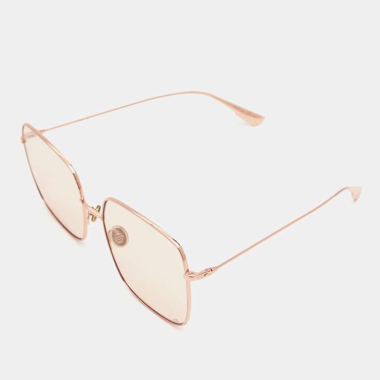Pre Owned Dior Peach Stellaire Oversized Sunglasses