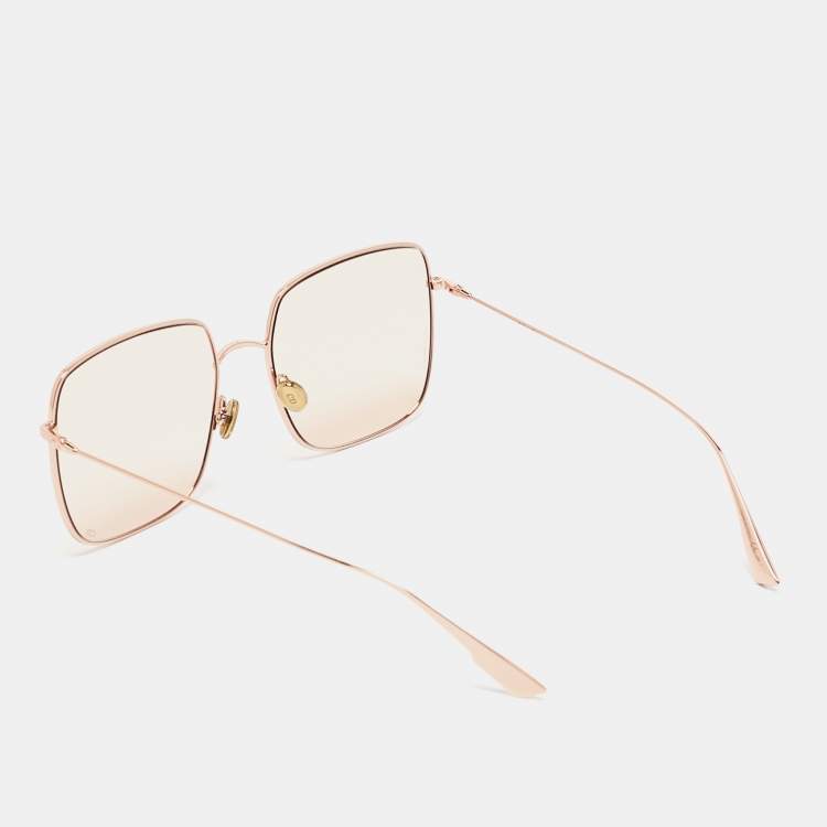 Pre Owned Dior Peach Stellaire Oversized Sunglasses