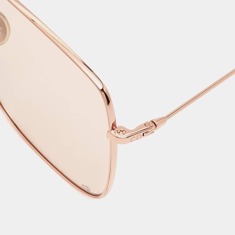 Pre Owned Dior Peach Stellaire Oversized Sunglasses