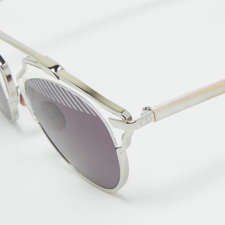 Pre Owned Dior Purple/Silver So Real Round Sunglasses
