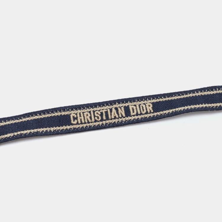 Pre Owned Dior Navy Blue Logo Embroidered Sunglasses Strap