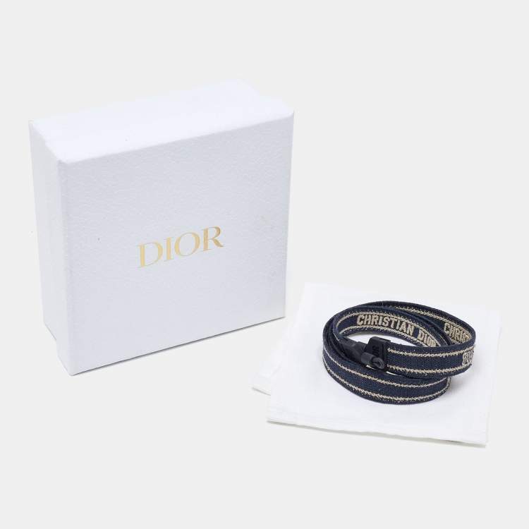 Pre Owned Dior Navy Blue Logo Embroidered Sunglasses Strap