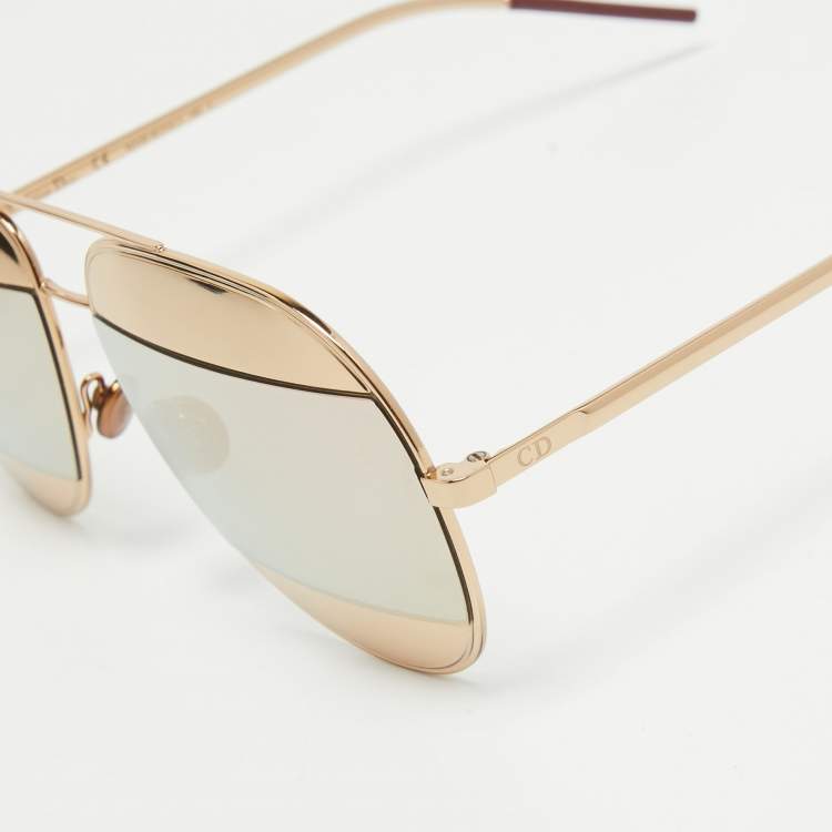 Pre Owned Dior Gold Mirrored Split 1 Aviator Sunglasses