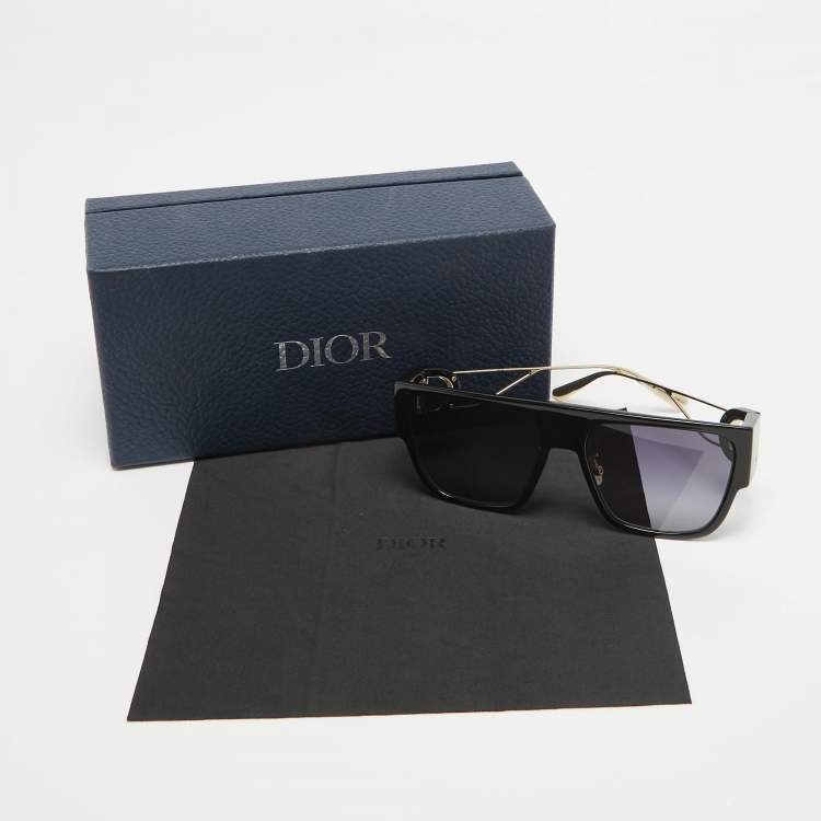 Pre Owned Dior Black/Gold 30Montaigne S3U Square Sunglasses