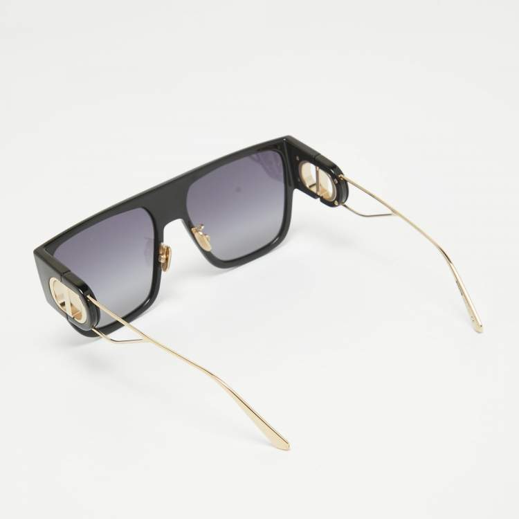 Pre Owned Dior Black/Gold 30Montaigne S3U Square Sunglasses
