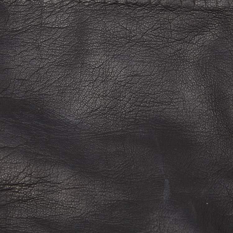 Pre Owned Christian Dior Vintage Chevreau Black Leather Gloves Size 6