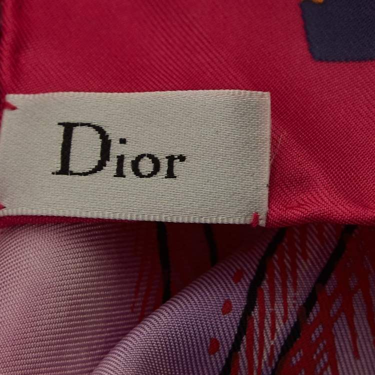 مملوكة مسبقًا Dior Multicolor Print Silk Croquis Scarf