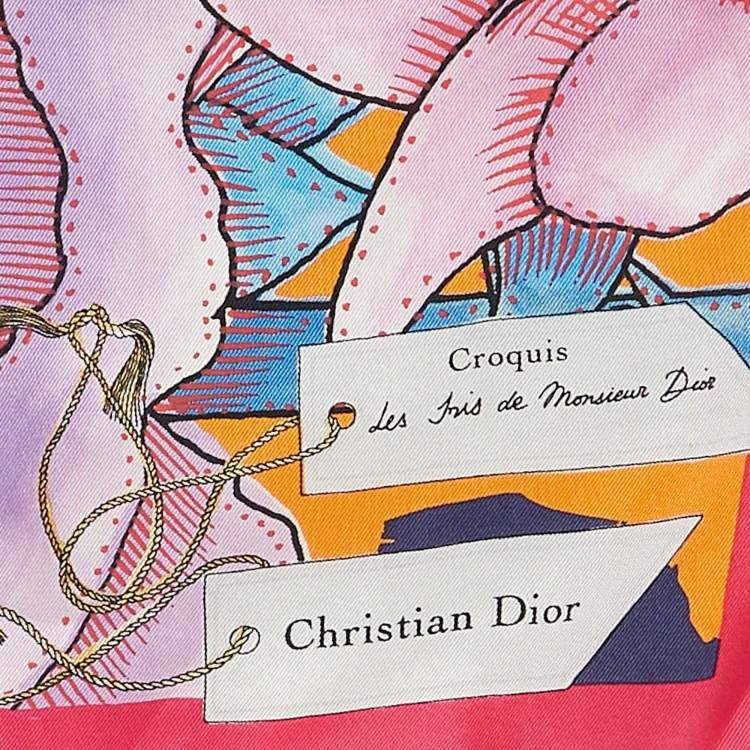 مملوكة مسبقًا Dior Multicolor Print Silk Croquis Scarf