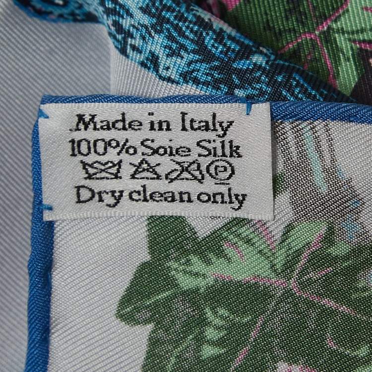 Pre Owned Dior Multicolor Floral Birds Bugs Print Silk Scarf